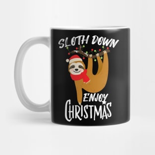 Sloth down enjoy christmas Mug